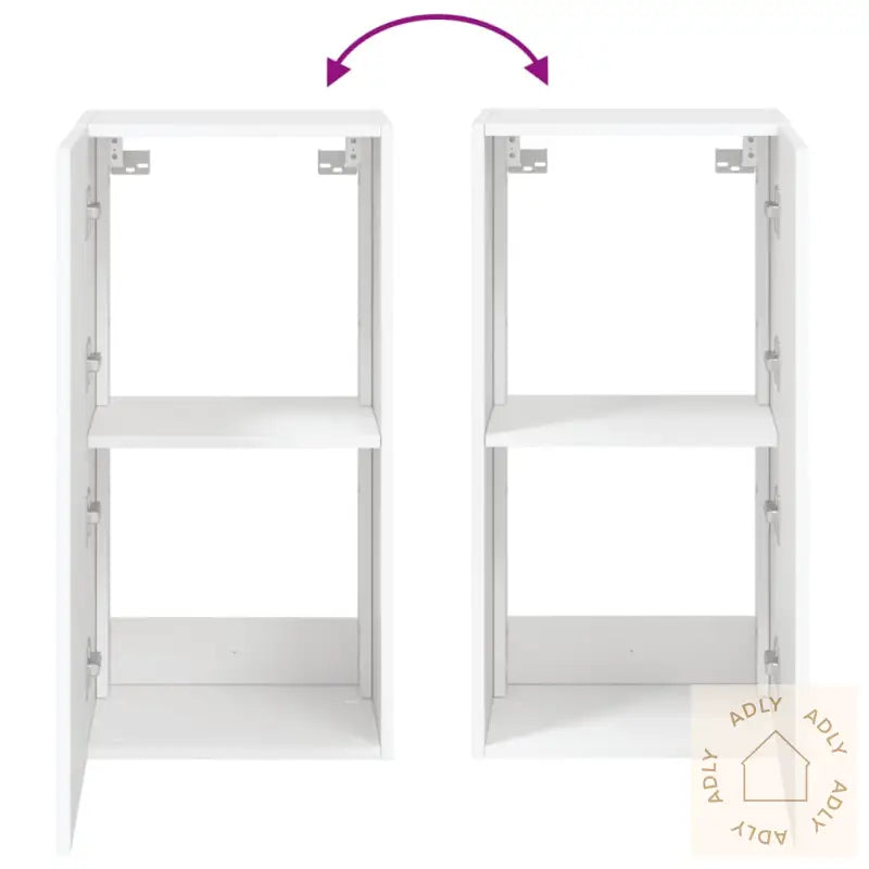 Vegghengt Tv-Benk Med Led Hvit 40,5X35X80 Cm