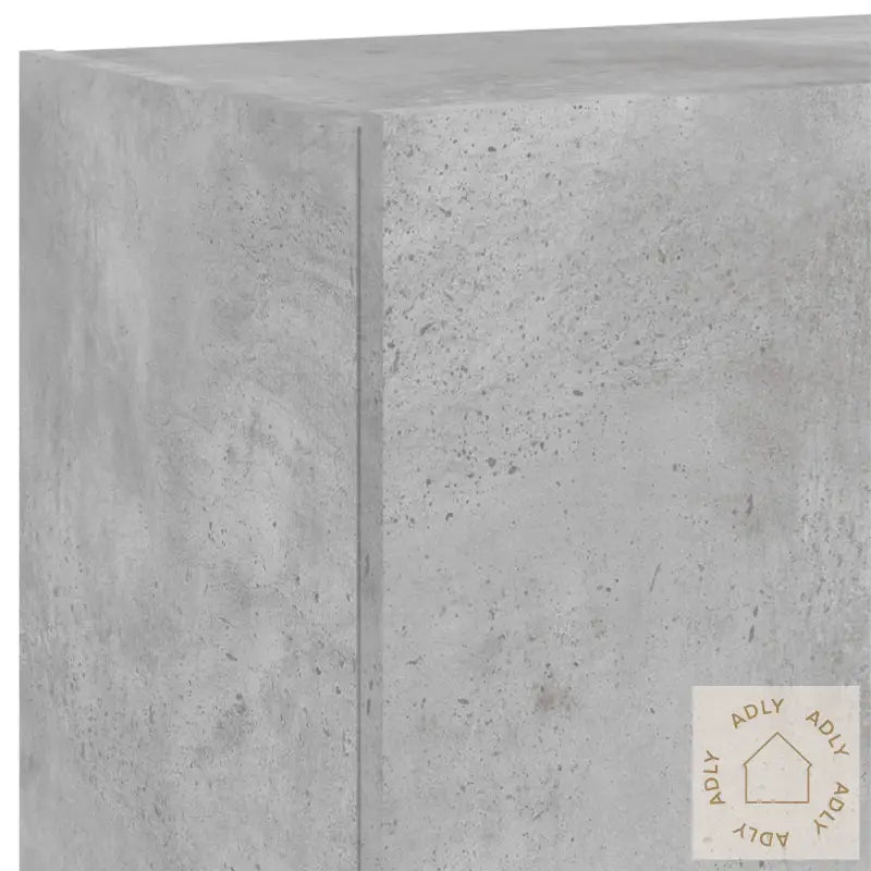 Vegghengt Tv-Benk Med Led-Lys Betonggrå 80X35X41 Cm