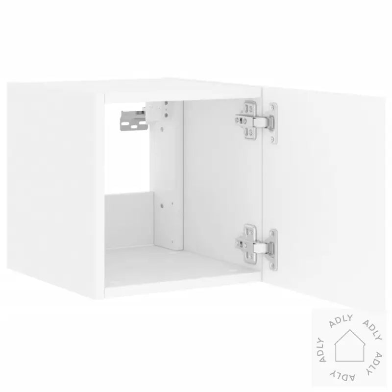 Vegghengt Tv-Benk Med Led Hvit 30,5X35X30 Cm