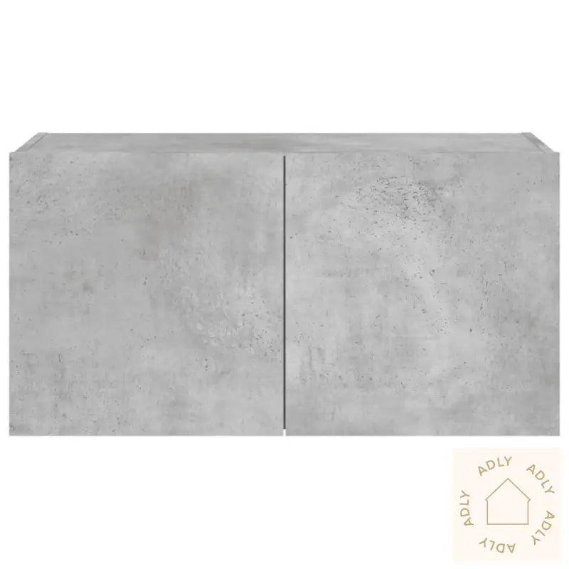 Vegghengt Tv-Benk Med Led-Lys Betonggrå 80X35X41 Cm