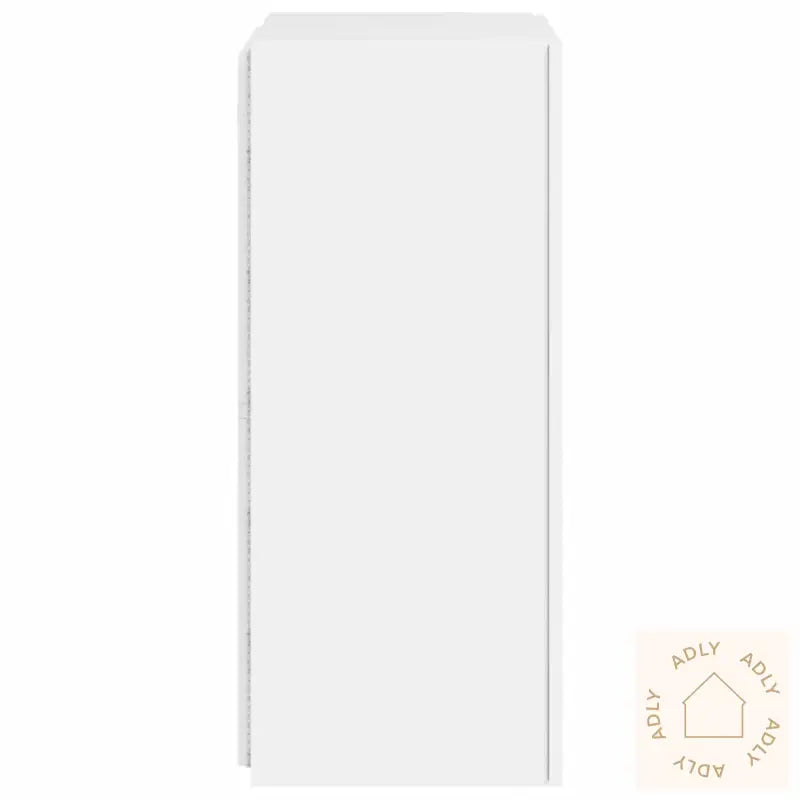 Vegghengt Tv-Benk Med Led Hvit 40,5X35X80 Cm