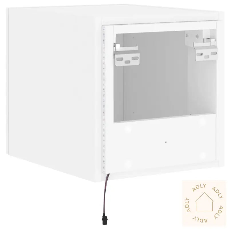 Vegghengt Tv-Benk Med Led Hvit 30,5X35X30 Cm