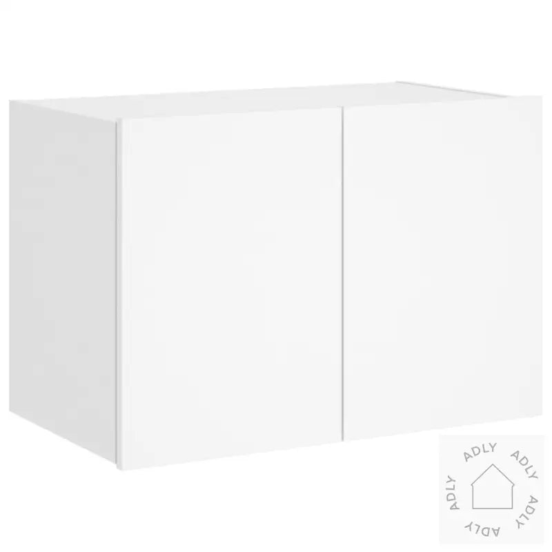 Vegghengt Tv-Benk Med Led Hvit 60X35X41 Cm