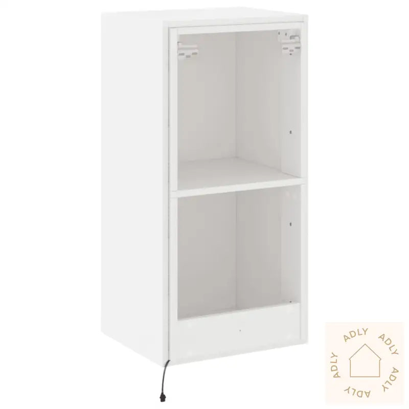 Vegghengt Tv-Benk Med Led Hvit 40,5X35X80 Cm