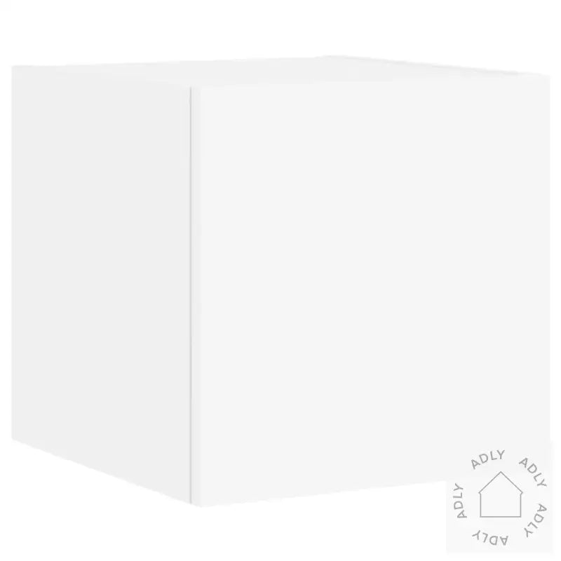 Vegghengt Tv-Benk Med Led Hvit 30,5X35X30 Cm