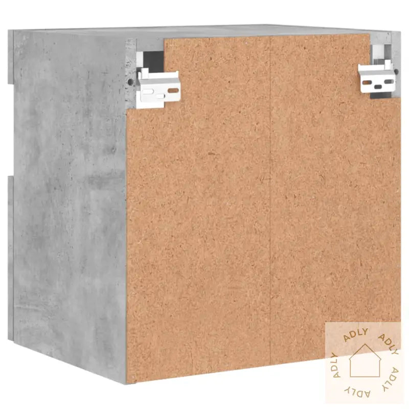 Vegghengt Tv-Benk Med Led-Lys Betonggrå 40X30X40 Cm