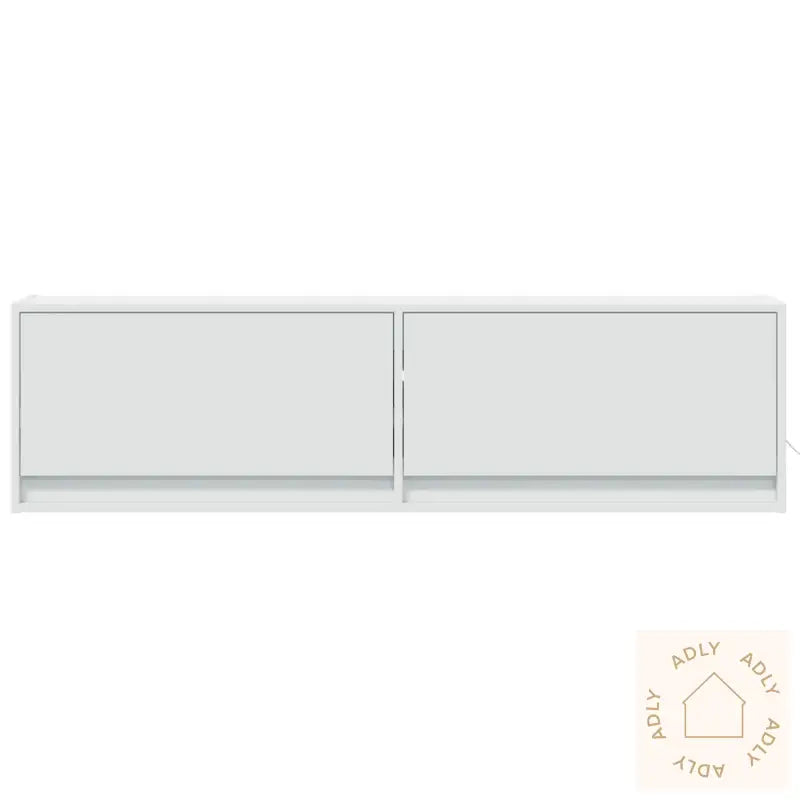 Vegghengt Tv-Benk Med Led Hvit 140X31X38 Cm