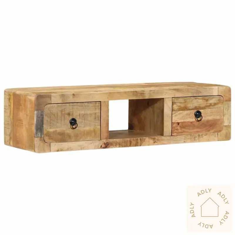Veggmontert Tv-Benk 100X32X25 Cm Grovt Heltre Mangotre