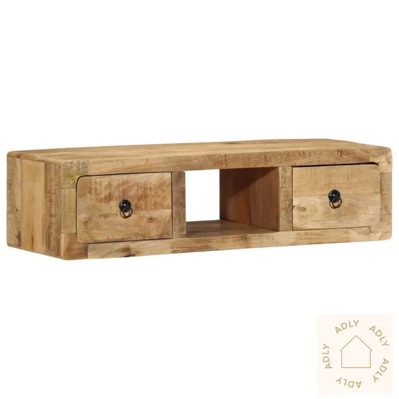 Veggmontert Tv-Benk 100X32X25 Cm Grovt Heltre Mangotre