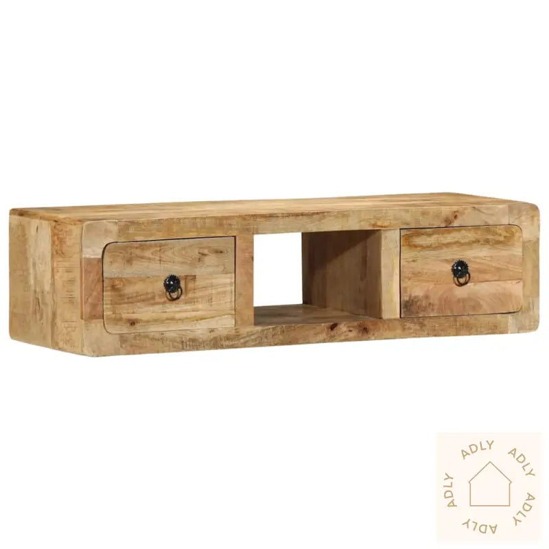 Veggmontert Tv-Benk 100X32X25 Cm Grovt Heltre Mangotre