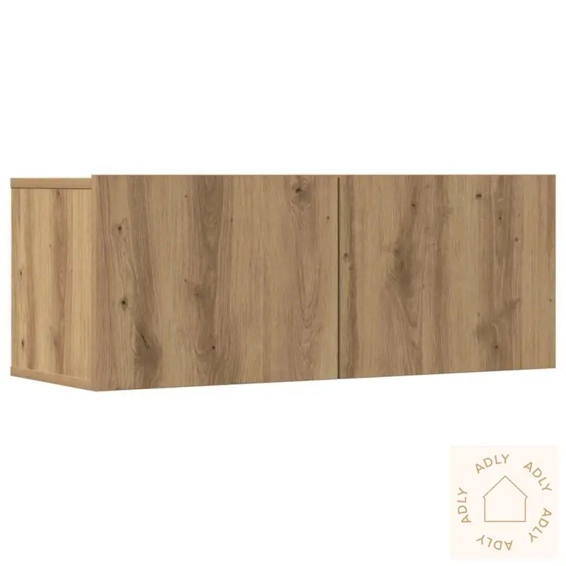 Tv-Skapsett 7 Deler Veggmontert Artisan Eik Konstruert Tre