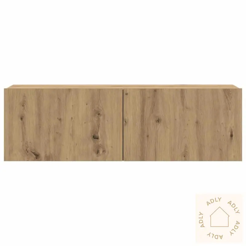 Tv-Skapsett 8 Deler Veggmontert Artisan Eik Konstruert Tre