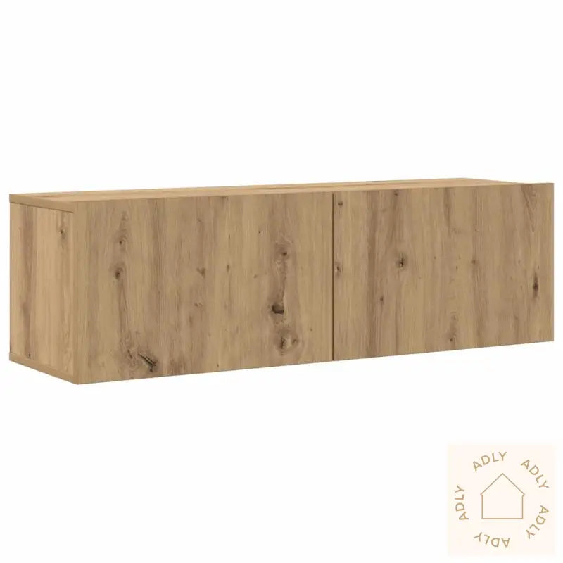 Tv-Skapsett 8 Deler Veggmontert Artisan Eik Konstruert Tre