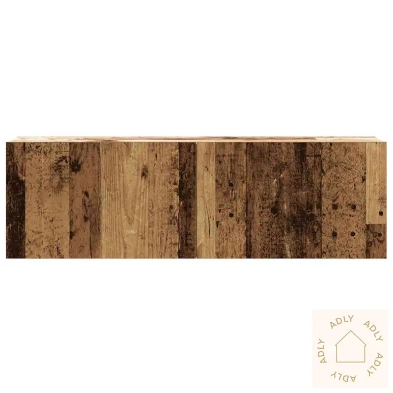 Tv-Skapsett 6 Deler Veggmontert Gammelt Tre Konstruert Tre