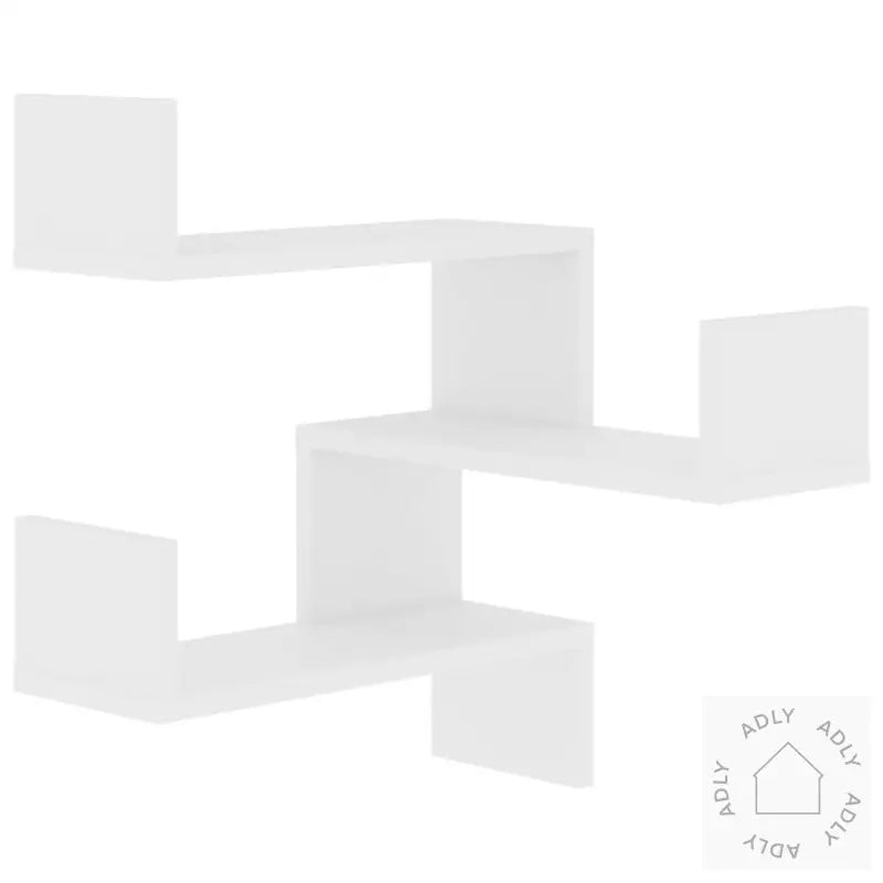 Veggmonterte Hjørnehyller 2 Stk Hvit 40X40X50 Cm Konstruert Tre
