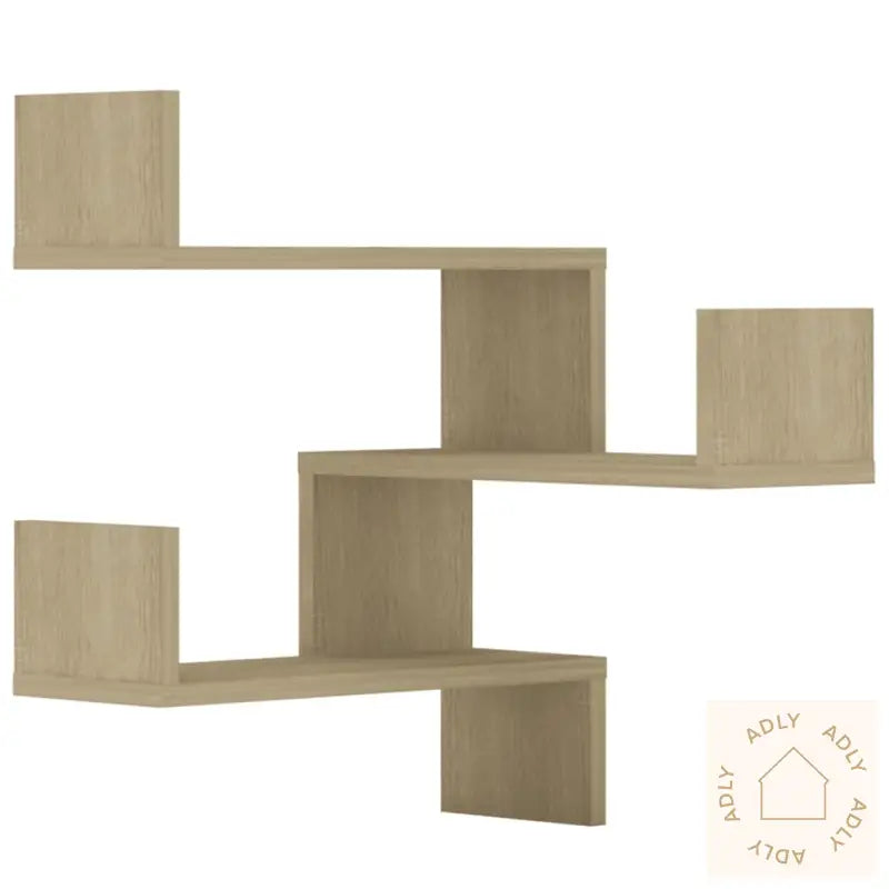 Veggmonterte Hjørnehyller 2 Stk Sonoma Eik 40X40X50 Cm Sponplate