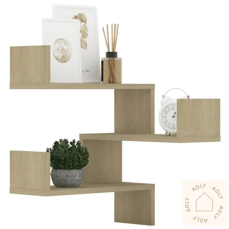 Veggmonterte Hjørnehyller 2 Stk Sonoma Eik 40X40X50 Cm Sponplate