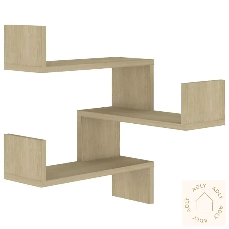 Veggmonterte Hjørnehyller 2 Stk Sonoma Eik 40X40X50 Cm Sponplate