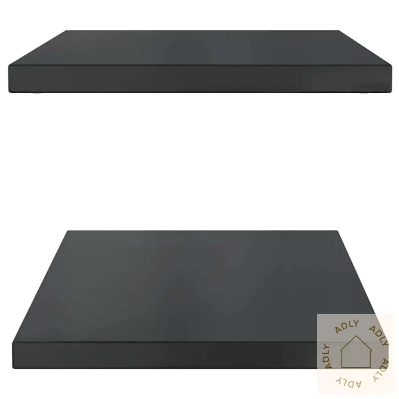Vegghyller 2 Stk 75X40X3 Cm Svart Rustfritt Stål
