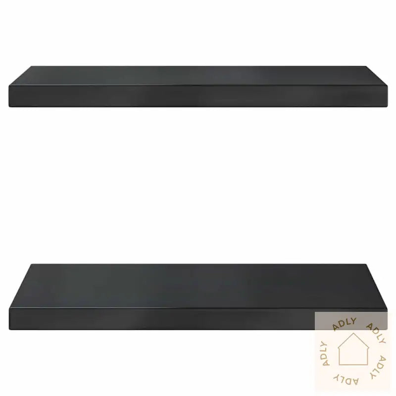 Vegghyller 2 Stk 50X30X3 Cm Svart Rustfritt Stål