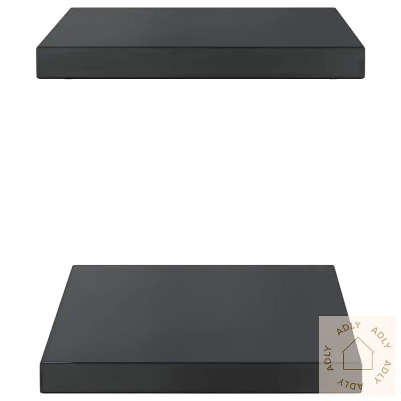 Vegghyller 2 Stk 50X30X3 Cm Svart Rustfritt Stål