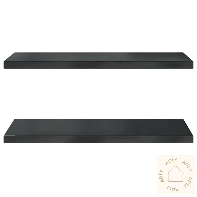 Vegghyller 2 Stk 75X40X3 Cm Svart Rustfritt Stål