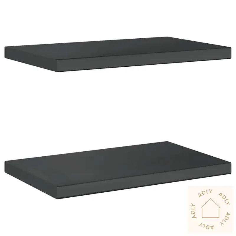 Vegghyller 2 Stk 50X30X3 Cm Svart Rustfritt Stål