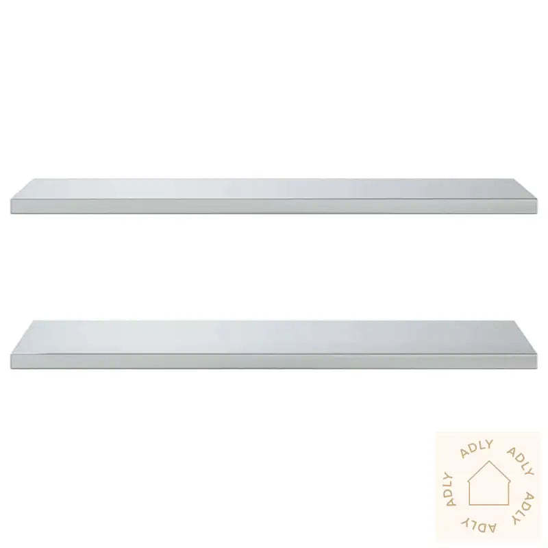 Vegghyller 2 Stk 100X40X3 Cm Sølv Rustfritt Stål