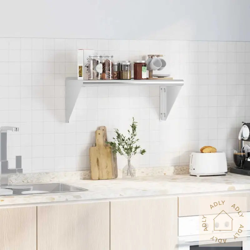 Vegghylle 75X30X31 Cm Sølv Rustfritt Stål