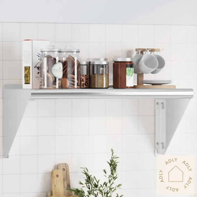 Vegghylle 75X30X31 Cm Sølv Rustfritt Stål