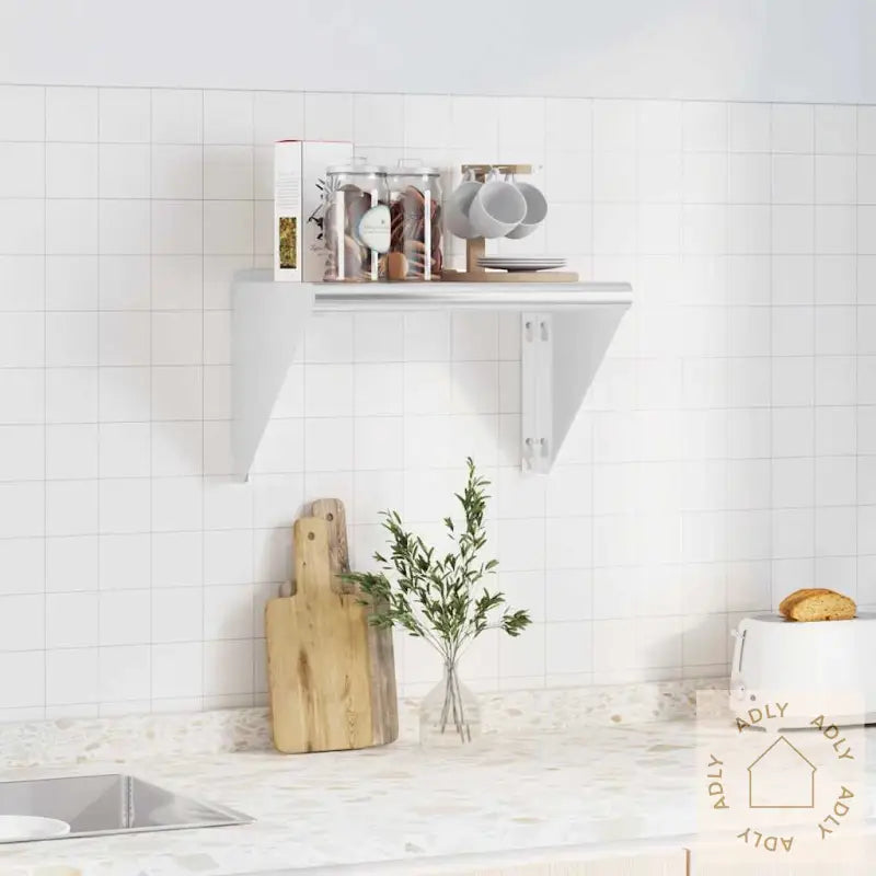Vegghylle 50X30X31 Cm Sølv Rustfritt Stål