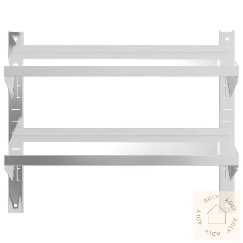 Vegghylle 2 Etasjer 75X23,5X60 Cm Sølv Rustfritt Stål