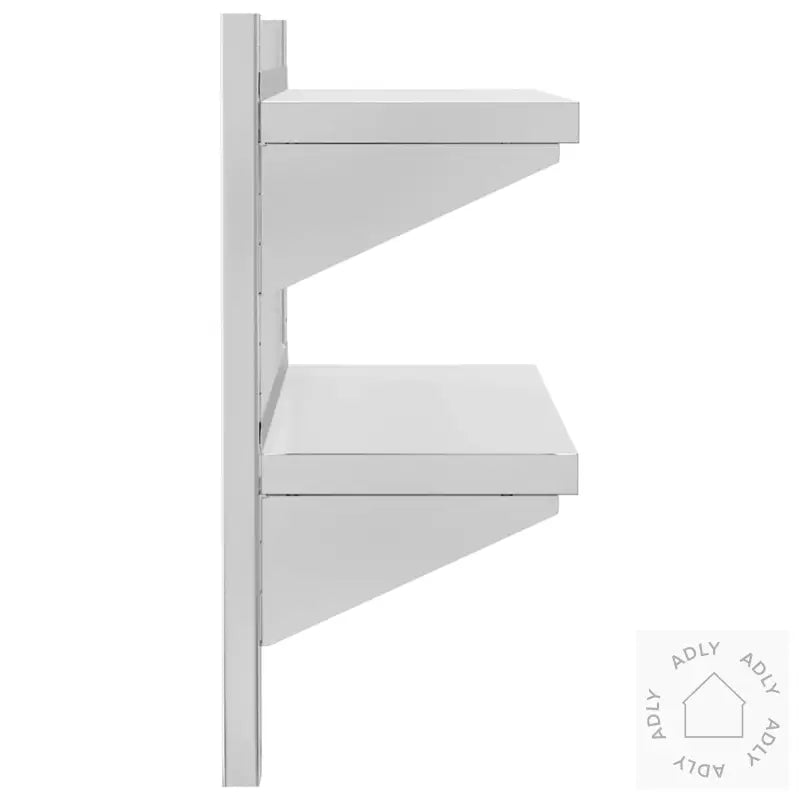 Vegghylle 2 Etasjer 75X23,5X60 Cm Sølv Rustfritt Stål