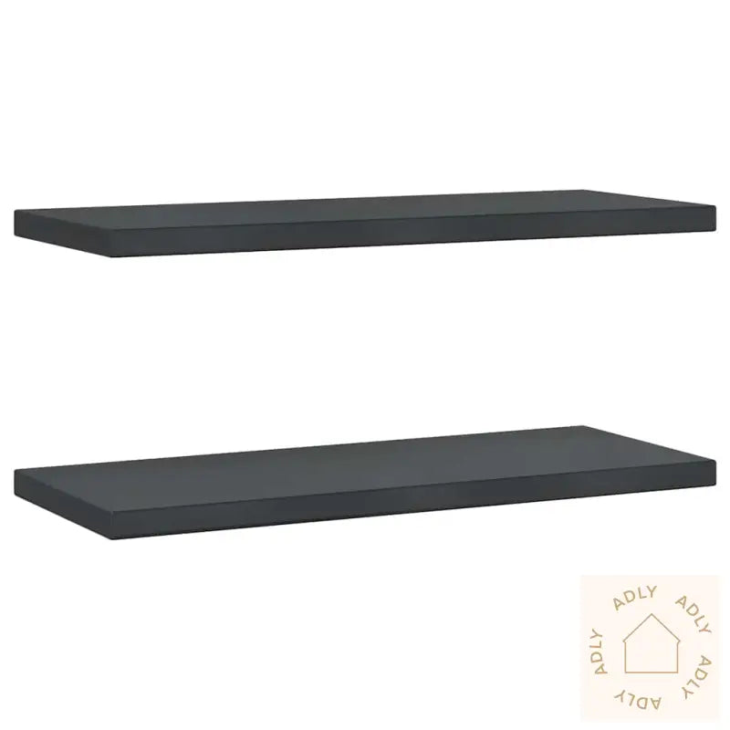 Vegghyller 2 Stk 75X30X3 Cm Svart Rustfritt Stål