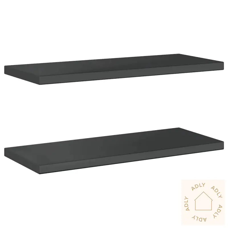 Vegghyller 2 Stk 75X30X3 Cm Svart Rustfritt Stål
