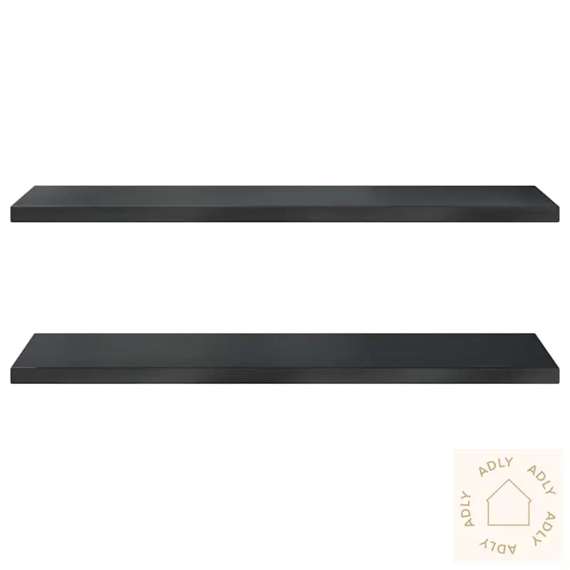 Vegghyller 2 Stk 100X40X3 Cm Svart Rustfritt Stål