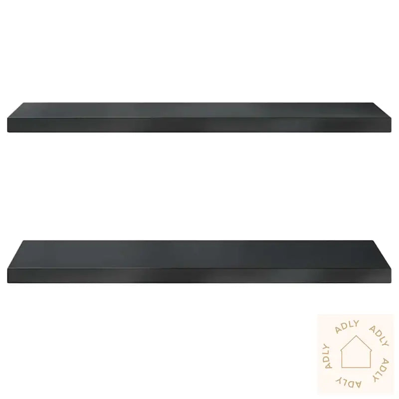 Vegghyller 2 Stk 75X30X3 Cm Svart Rustfritt Stål