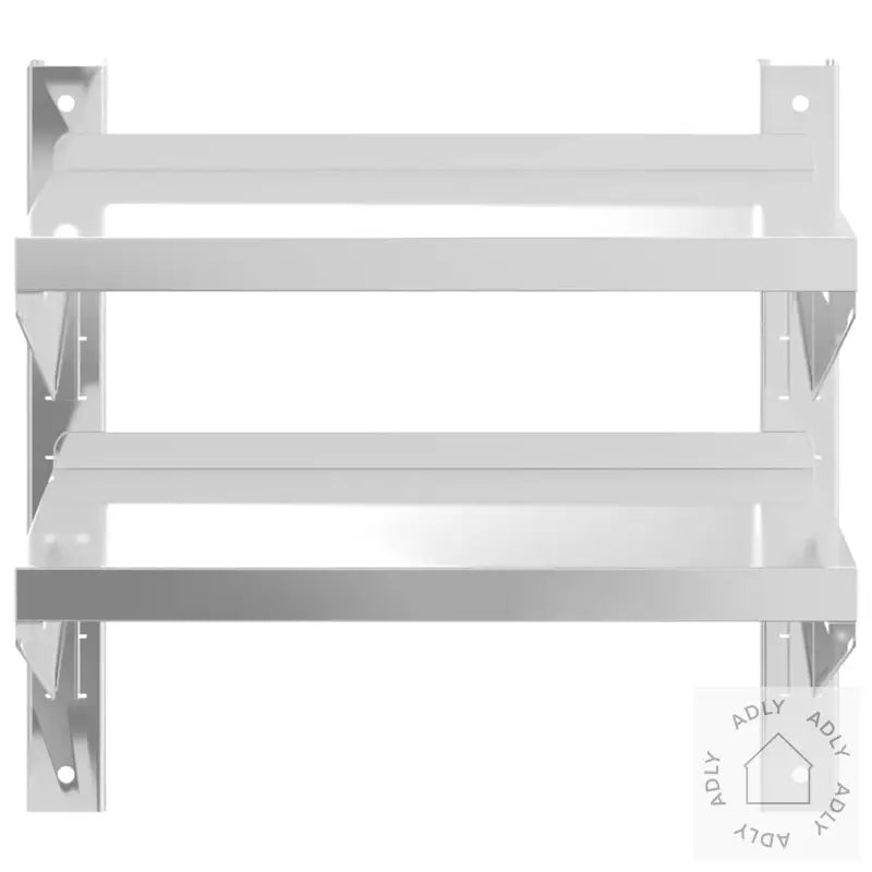 Vegghylle 2 Etasjer 50X23,5X48 Cm Sølv Rustfritt Stål