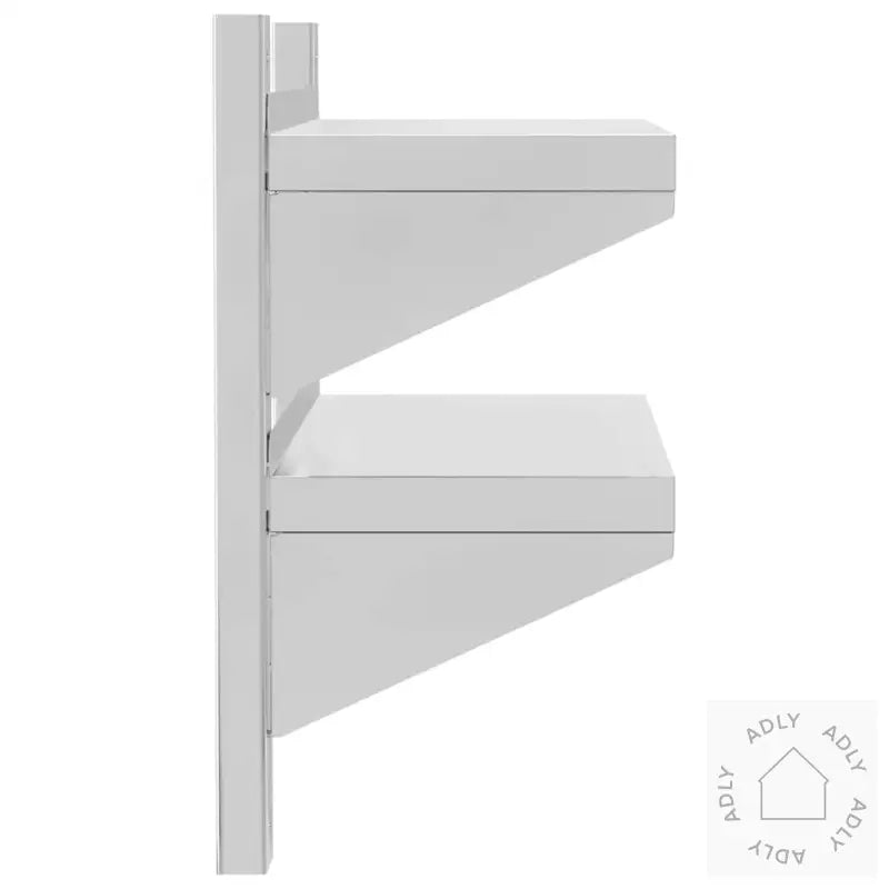 Vegghylle 2 Etasjer 50X23,5X48 Cm Sølv Rustfritt Stål