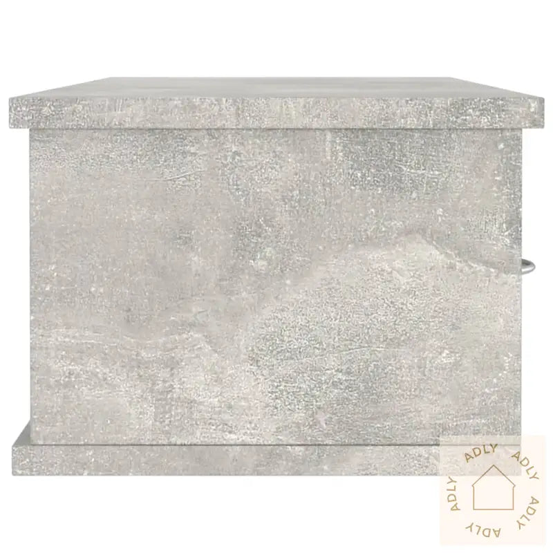 Vegghylle Med Skuff Betonggrå 88X26X18,5 Cm Konstruert Tre