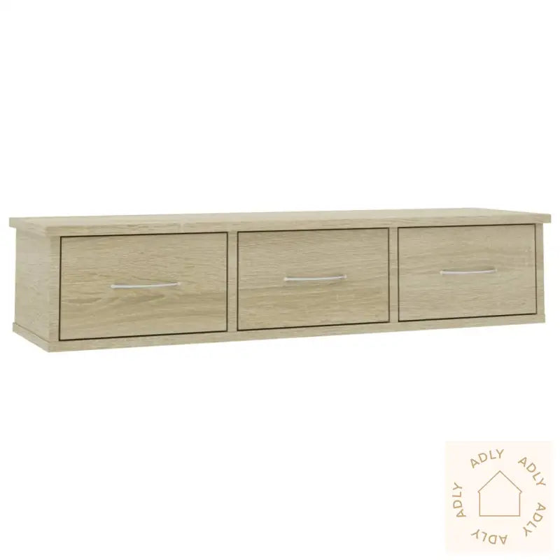 Vegghylle Med Skuff Sonoma Eik 88X26X18,5 Cm Konstruert Tre