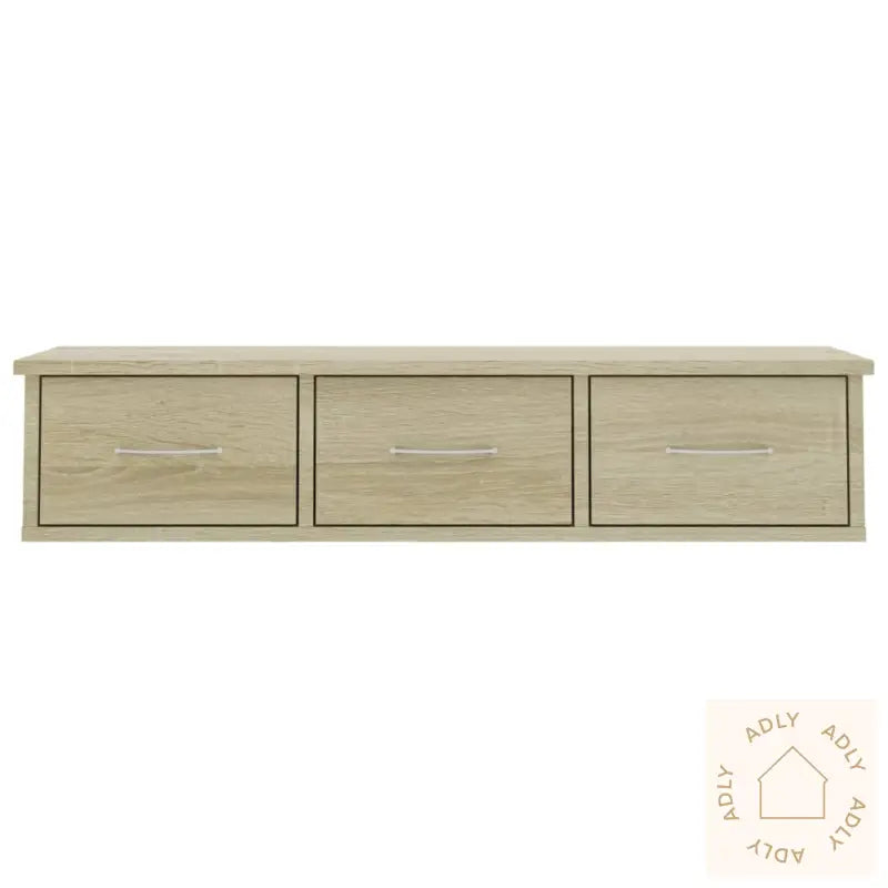 Vegghylle Med Skuff Sonoma Eik 88X26X18,5 Cm Konstruert Tre