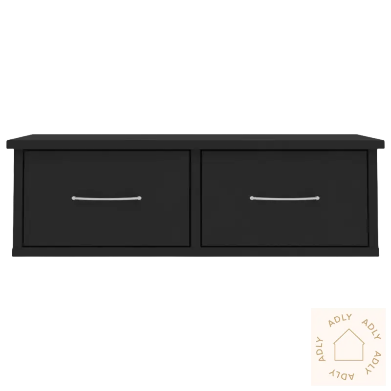 Black to-drawer veggmontert skap for smart oppbevaring og moderne uttrykk