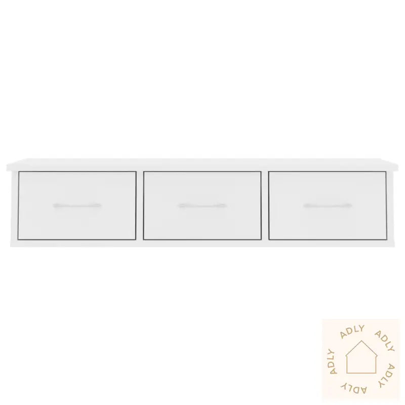 Vegghylle Med Skuff Hvit 88X26X18,5 Cm Konstruert Tre