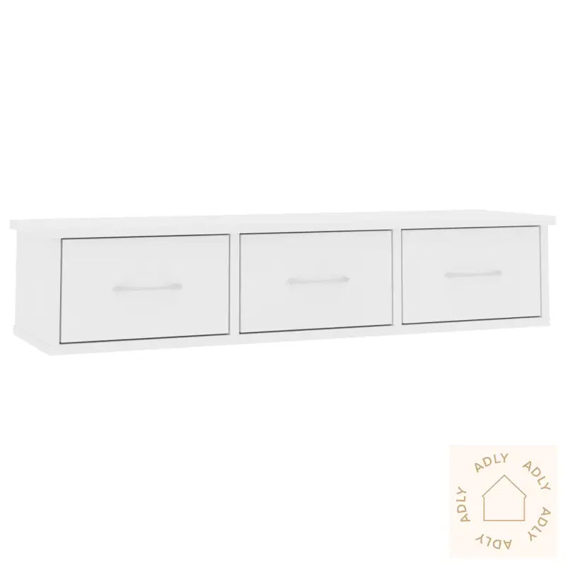 Vegghylle Med Skuff Hvit 88X26X18,5 Cm Konstruert Tre