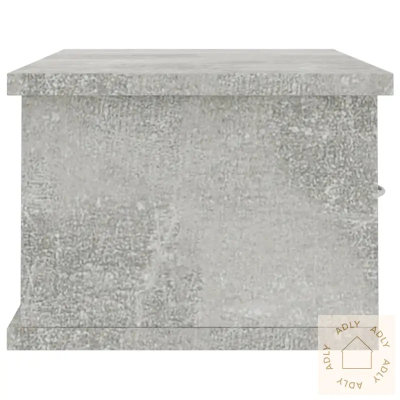 Vegghylle Med Skuff Betonggrå 60X26X18,5 Cm Konstruert Tre