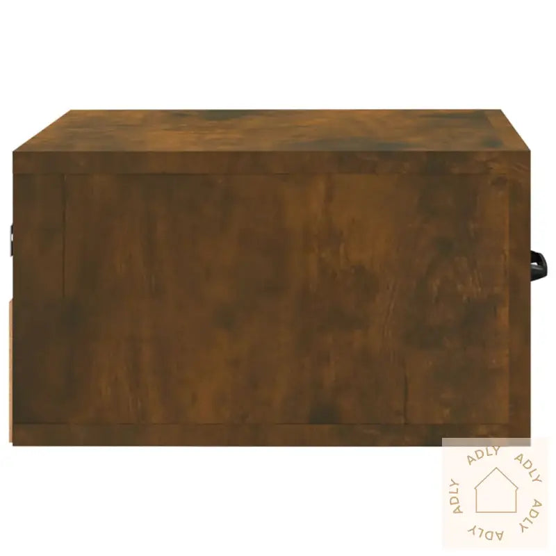 Veggmonterte Nattbord 2 Stk Røkt Eik 35X35X20 Cm