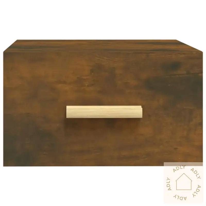 Veggmonterte Nattbord 2 Stk Røkt Eik 35X35X20 Cm