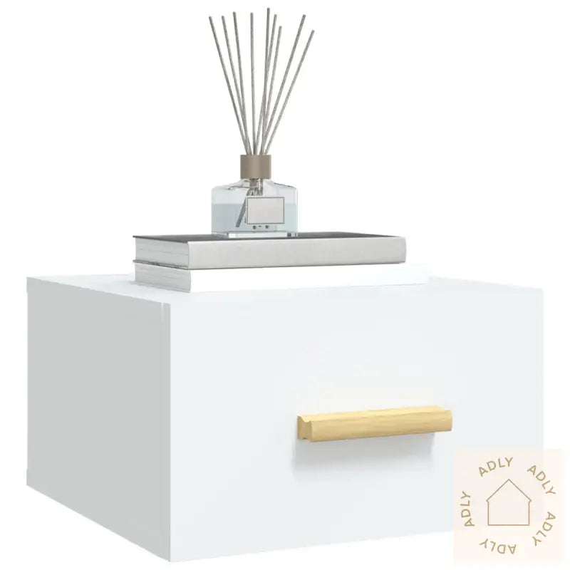 Veggmonterte Nattbord 2 Stk Hvit 35X35X20 Cm