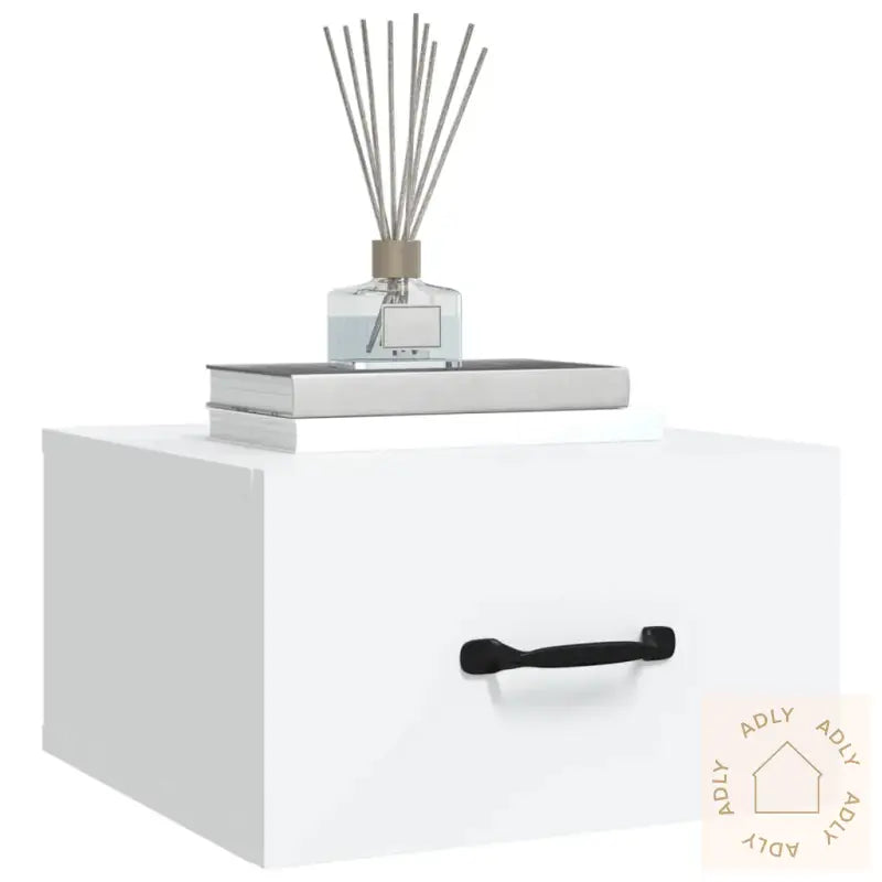 Veggmonterte Nattbord 2 Stk Hvit 35X35X20 Cm